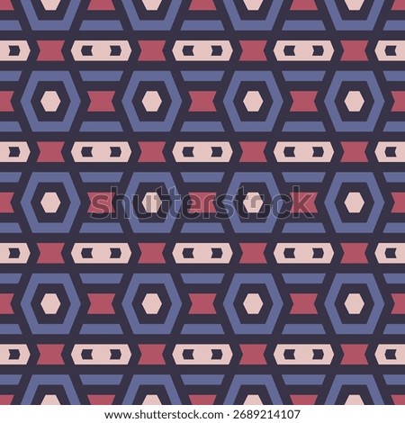 Geometric Repetitive Hexagon Shape Seamless Surface Pattern Design