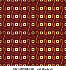 Padrão de forma Zigue-zague de intertravamento repetitivo geométrico em um fundo borgonha escuro
