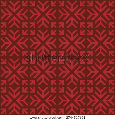 Geometric Repetitive Red Arrow Seamless Background with Dark Red Shade