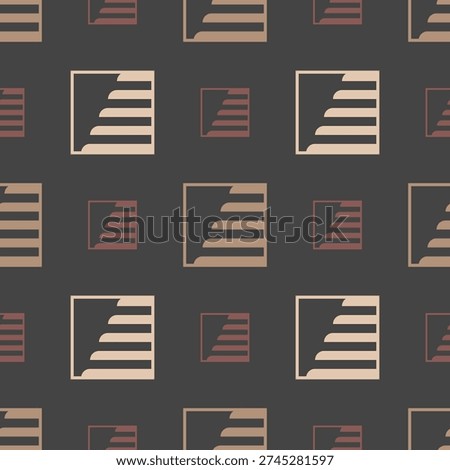 Geometric Repetitive Square Window Blind Shape with Horizontal Line Pattern
