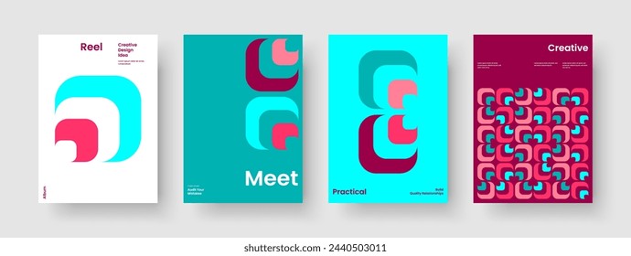 Geometrischer Berichtsentwurf. Kreatives Broschürenlayout. Abstract Book Cover Template. Banner. Geschäftspräsentation. Poster. Hintergrund. Flyer. In: Journal. Handzettel Portfolio. Markenidentität. Notizbuch