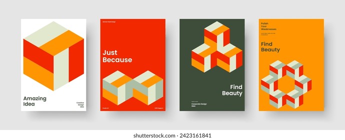 Geometric Report Design. Isolated Book Cover Layout. Abstract Background Template. Brochure. Flyer. Poster. Business Presentation. Banner. Notebook. Portfolio. Catalog. Leaflet. Pamphlet