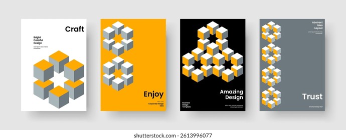 Geometric Report Design. Isolated Brochure Layout. Abstract Flyer Template. Poster. Book Cover. Business Presentation. Banner. Background. Handbill. Pamphlet. Journal. Notebook. Advertising