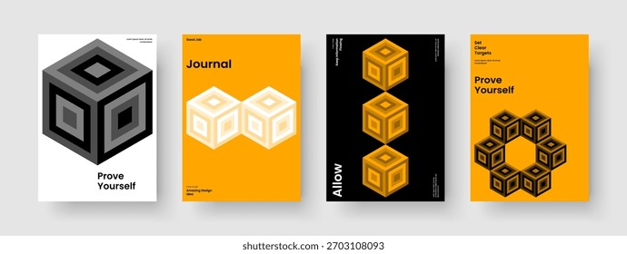 Design de relatório geométrico. Modelo de Panfleto Isolado. Layout de banner criativo. Brochura. Apresentação de negócios. Cartaz. Histórico. Capa de Livro. Publicidade. Boletim informativo. Carteira. Conhecimento manual. Diário