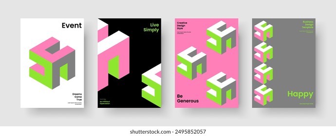 Geometric Report Design. Modern Book Cover Template. Isolated Banner Layout. Background. Poster. Flyer. Business Presentation. Brochure. Portfolio. Pamphlet. Newsletter. Handbill. Brand Identity