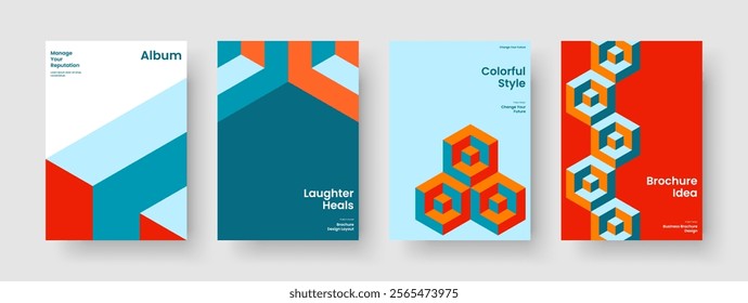 Geometric Report Design. Modern Business Presentation Layout. Creative Flyer Template. Background. Banner. Book Cover. Poster. Brochure. Newsletter. Leaflet. Portfolio. Handbill. Notebook. Journal