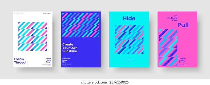 Geometric Report Layout. Creative Book Cover Template. Isolated Poster Design. Brochure. Business Presentation. Banner. Flyer. Background. Pamphlet. Leaflet. Magazine. Catalog. Brand Identity