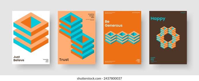 Geometric Report Layout. Creative Brochure Template. Isolated Business Presentation Design. Book Cover. Banner. Poster. Flyer. Background. Handbill. Portfolio. Advertising. Catalog. Leaflet