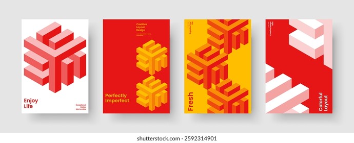 Geometric Report Layout. Isolated Brochure Template. Creative Book Cover Design. Business Presentation. Background. Banner. Poster. Flyer. Pamphlet. Newsletter. Brand Identity. Notebook