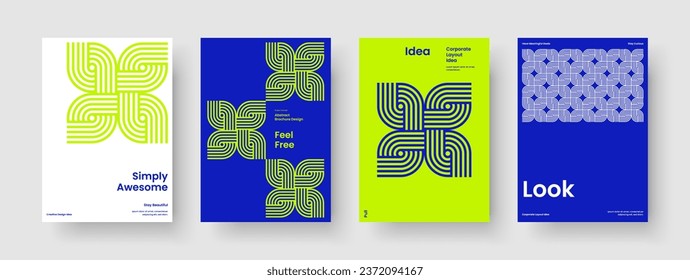 Diseño de informe geométrico. Plantilla de presentación comercial aislada. Diseño de fondo abstracto. Volante. Cartel. Cartel. Portada del libro. Folleto. Revista. Boletín informativo. Folleto. Identidad de marca. Billete