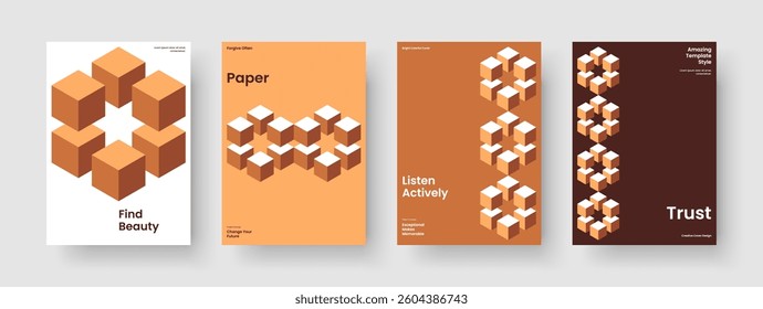 Geometric Report Layout. Isolated Business Presentation Design. Abstract Flyer Template. Book Cover. Poster. Banner. Brochure. Background. Pamphlet. Journal. Leaflet. Brand Identity. Portfolio