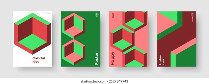 Layout De Relatório Geométrico. Modelo de Panfleto Isolado. Design de banner criativo. Capa de Livro. Cartaz. Histórico. Apresentação de negócios. Brochura. Boletim informativo. Publicidade. Folheto informativo. Carteira. Panfleto