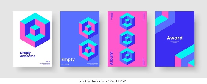 Geometric Report Layout. Modern Brochure Design. Isolated Book Cover Template. Flyer. Background. Business Presentation. Poster. Banner. Brand Identity. Magazine. Pamphlet. Journal. Advertising