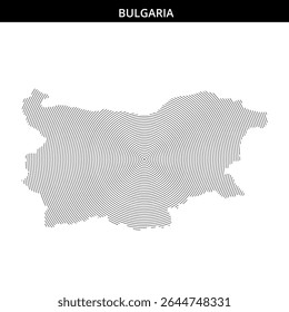 Geometric representation of Bulgaria highlighted by circular patterns.