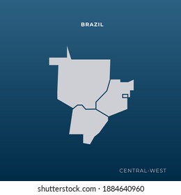 Geometric representation of the central-west region states of Brazil