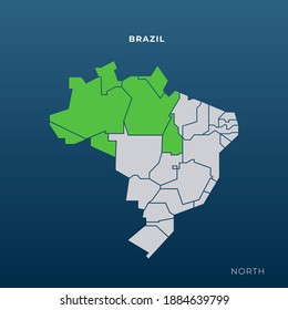 Geometric Representation Of The North Region States Of Brazil