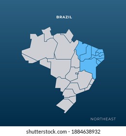 Geometric representation of the northeast region of Brazil