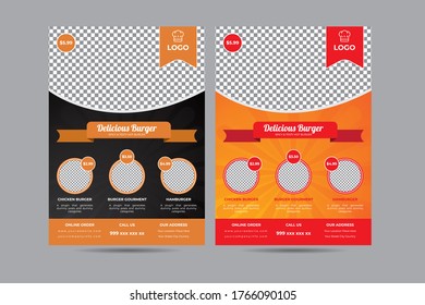 Geometric Restaurant cafe menu, template design. Food flyer.