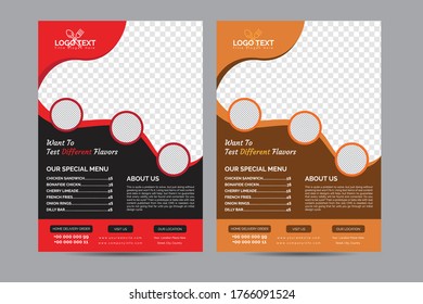 Geometric Restaurant cafe menu, template design. Food flyer.