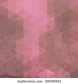 Geometric retro background with grunge texture. Vintage wallpaper.