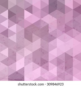 Geometric retro background with grunge texture. Vintage wallpaper.