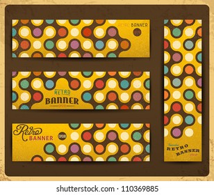 Geometric retro banners collection. Vector Illustration.
