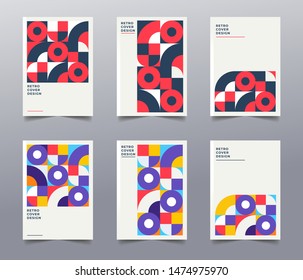 geometric retro cover design template