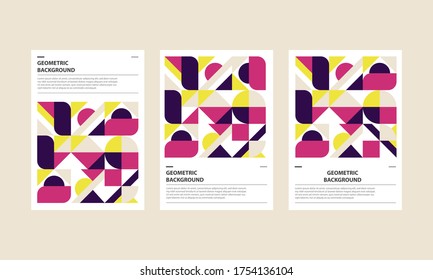 Geometrisches Retro-Cover-Set, Vektorgrafik