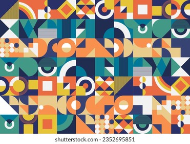 geometric retro pattern design basic shapes and colors to create modern compositions