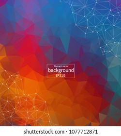 Geometric Retro Polygonal background molecule and communication. Connected lines with dots. Minimalism background. Concept of the science, chemistry, biology, medicine, technology.