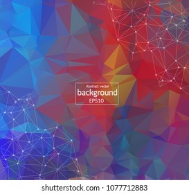 Geometric Retro Polygonal background molecule and communication. Connected lines with dots. Minimalism background. Concept of the science, chemistry, biology, medicine, technology.