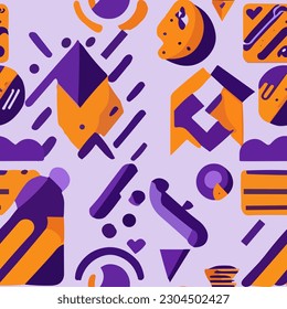 Geometric Retro Pop Art Pattern trendy and stylish design that is perfect for a variety of promotional materials. Our collection of different hand-drawn shapes and textures