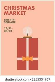 geometric retro poster for christmas market