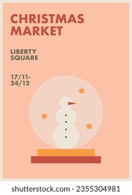 geometric retro poster for christmas market