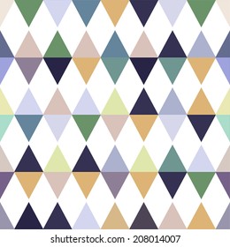 Geometric Retro Seamless Pattern / Multicolored triangle abstract background. Vector hipster pattern