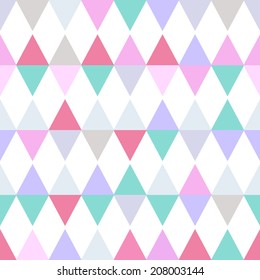 Geometric retro seamless pattern / Pink triangle abstract background. Vector hipster illustration