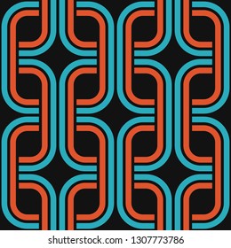 Geometric Retro Seamless Pattern Vector Illustration