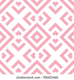 Geometric Retro Seamless Pink Abstract Ethnic Pattern Vector Background for flyers, postcards, web, editorial, scrapbook