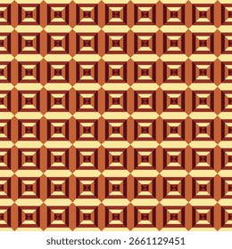Plano de Fundo Padrão Repetido Sem Costura de Pirâmide Quadrada Retrô Geométrica