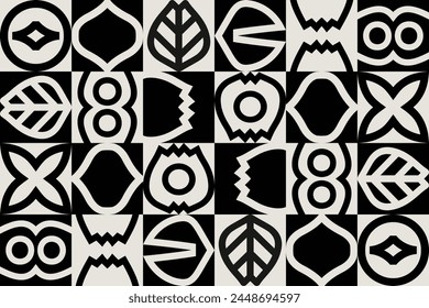 Geometric retro style pattern design. Classic mid century modern background.