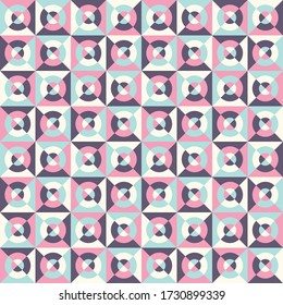 Geometric Retro Style Seamless Pattern in Pastel Colors