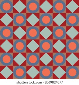 Geometric retro tiles decor seamless pattern design vector eps 10