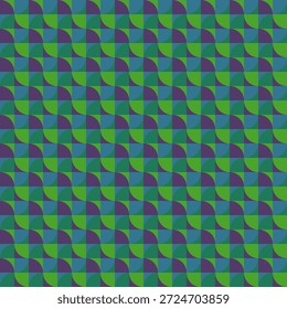 Padrão contínuo geométrico retro-moderno no esquema de cores verde