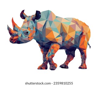 Geometric Rhino Abstract icon isolated illustration