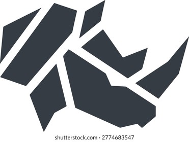 Geometric Rhino Head Logo Vector – Polygonal Rhinoceros Silhouette Icon.