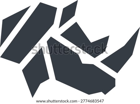 Geometric Rhino Head Logo Vector – Polygonal Rhinoceros Silhouette Icon.