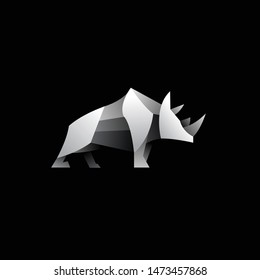 geometric rhino logo. modern icon, template design
