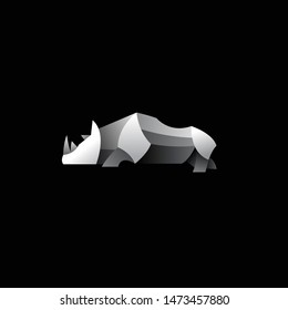 geometric rhino logo. modern icon, template design