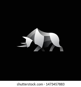 geometric rhino logo. modern icon, template design