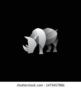 geometric rhino logo. modern icon, template design